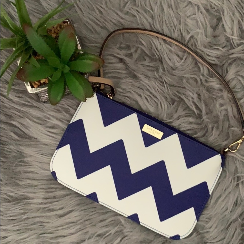 Genuine Kate Spade Purple White Chevron Wrislet